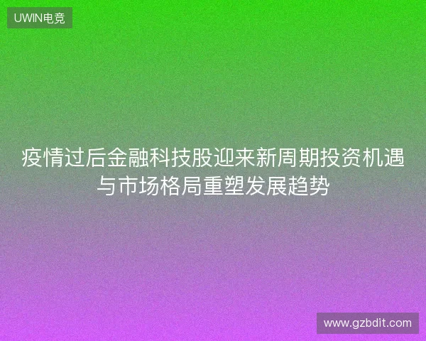 疫情过后金融科技股迎来新周期投资机遇与市场格局重塑发展趋势